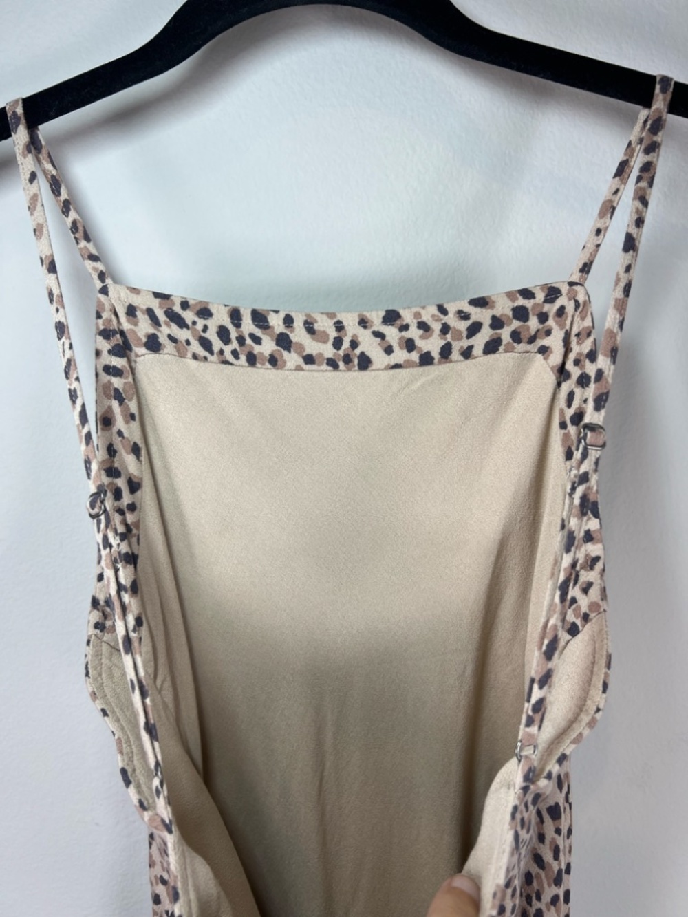 Abercrombie & Fitch Leopard Print Mini Slip Dress Brown Tan Lined Adjustable XS - Picture 11 of 13